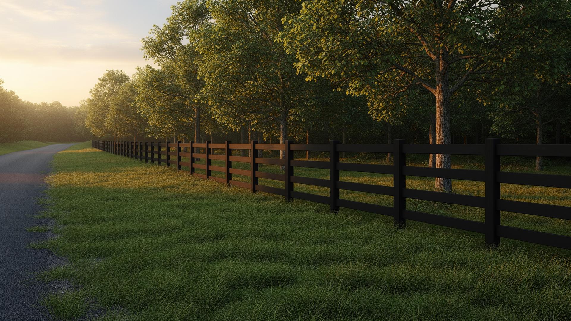 Restored fence line with new four-board and clean shoulder