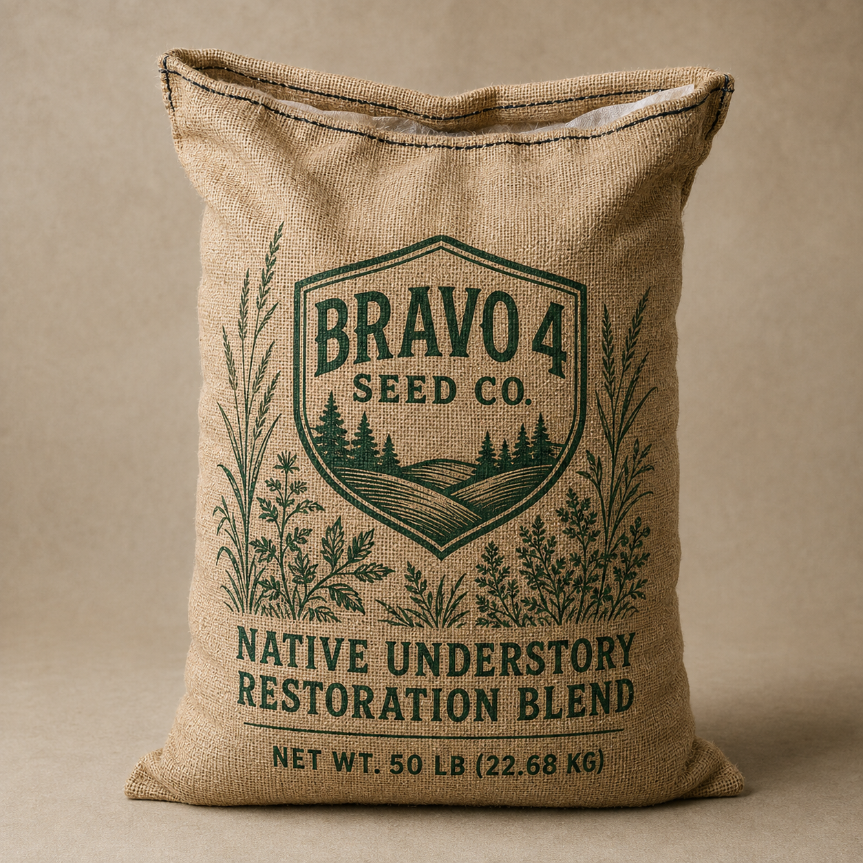 Bravo 4 Native Understory Restoration Blend burlap sack